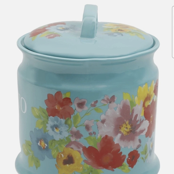 The Pioneer Woman Teal Floral Potato Canister - Picture 3 of 3